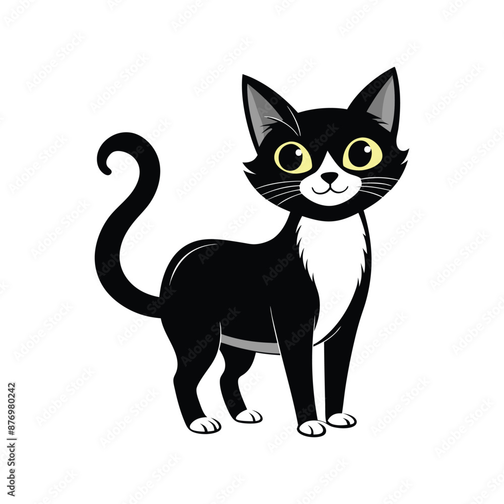 Fototapeta premium Halloween Cat Silhouette Vector illustration