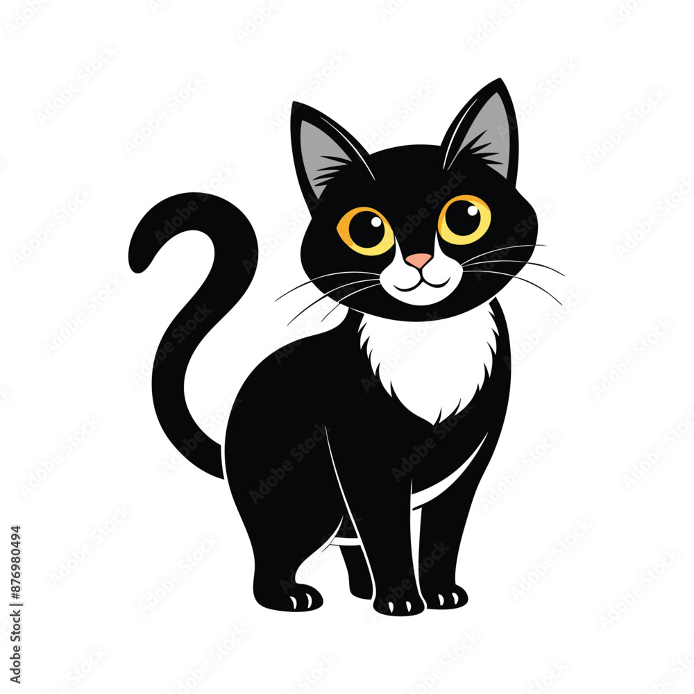 Fototapeta premium Halloween Cat Silhouette Vector illustration