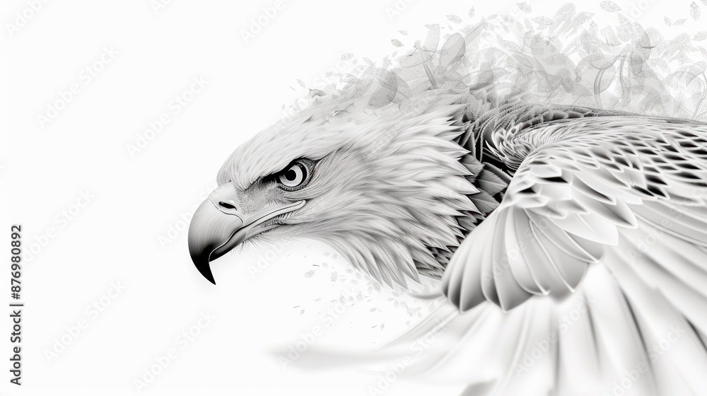 A simple yet detailed eagle illustration tailored for black and white coloring books, emphasizing clean and crisp lines that facilitate an easy and enjoyable coloring process. A simple yet detailed eagle illustration tailored for black and white coloring books, emphasizing clean and crisp lines that facilitate an easy and enjoyable coloring process.