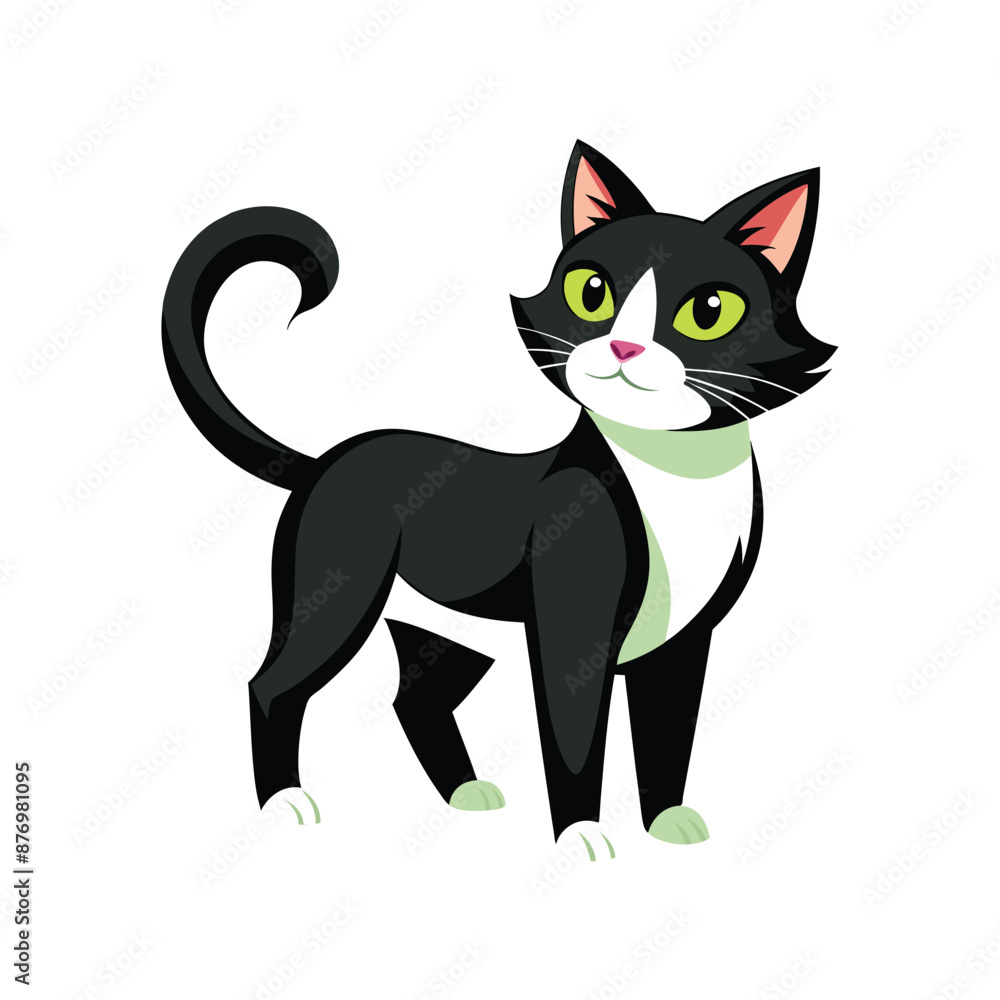 Obraz premium Halloween Cat Silhouette Vector illustration