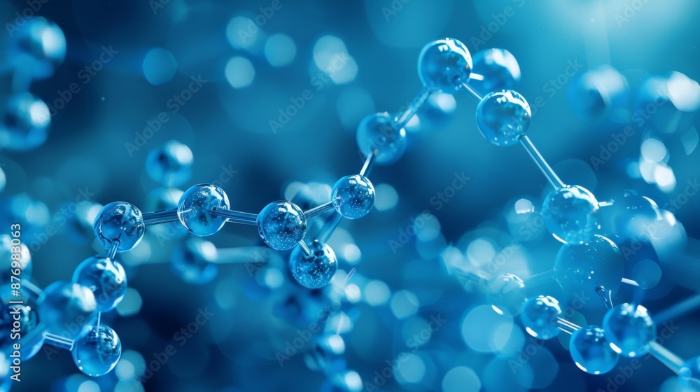 Close-up of blue molecular structure with a dark blue background. Concept of advanced biotechnology and scientific research. Close-up of blue molecular structure with a dark blue background. Concept of advanced biotechnology and scientific research.