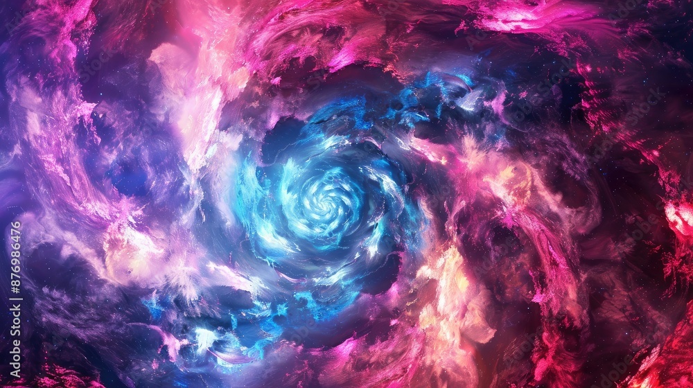 Dynamic holographic vortex swirling with neon lights and cosmic energy Dynamic holographic vortex swirling with neon lights and cosmic energy