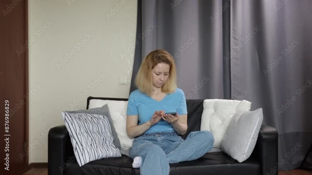 Woman typing smartphone at home, wifi connection and digital device, people holding mobile. Woman typing smartphone at home, wifi connection and digital device, people holding mobile.