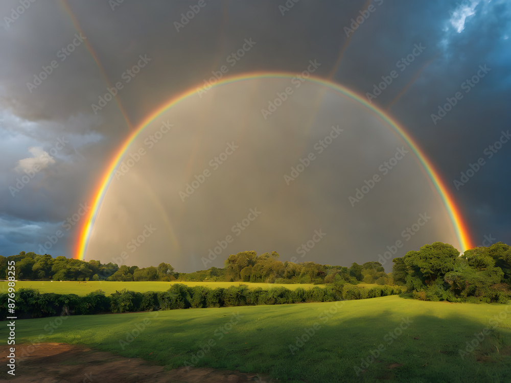 Capture a full or partial rainbow after a rain shower. Capture a full or partial rainbow after a rain shower.
