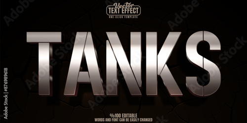 Tank editable text effect, customizable army and soldier 3D font style
