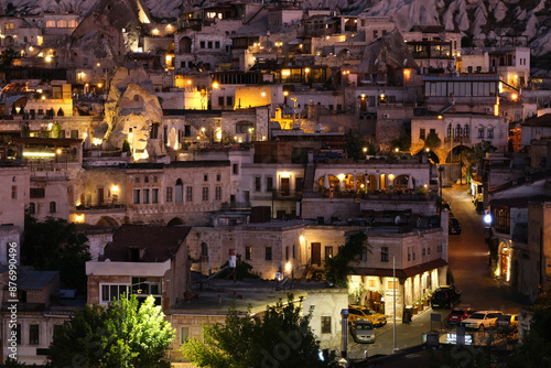 Cappadocia Goreme cityscape at dusk