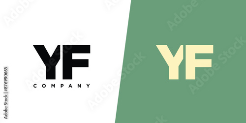 Letter Y and F, YF logo design template. Minimal monogram initial based logotype.