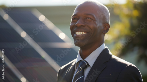 black businessman smiling a...