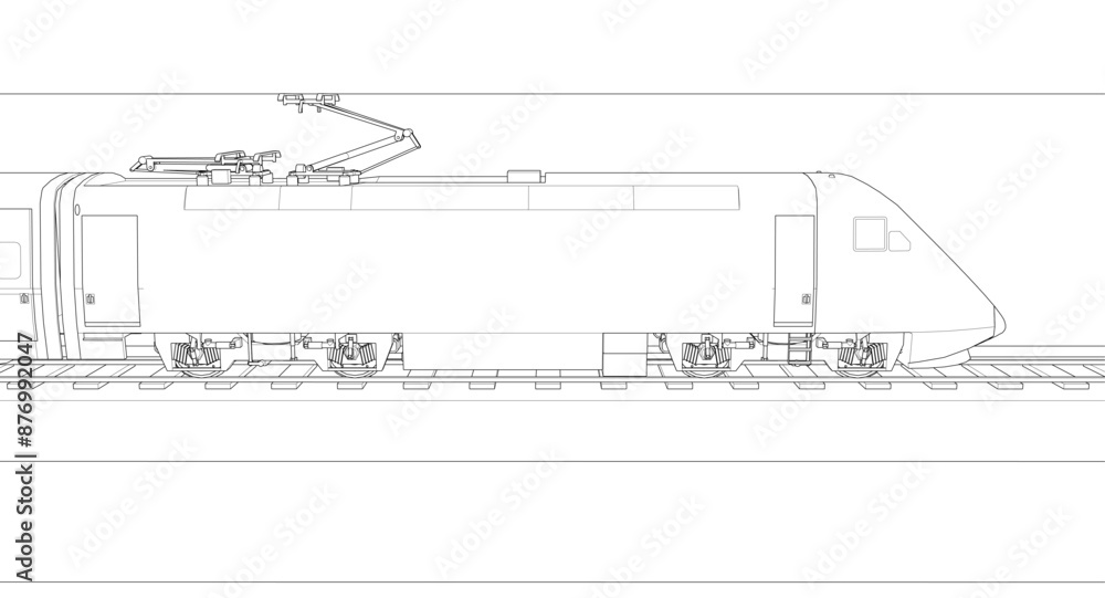 modern locomotive sketch symbol 3d illustration modern locomotive sketch symbol 3d illustration