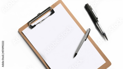 Wallpaper Mural Empty notepad with a pen on a clipboard, with and without a tablet for displaying information or text. Torontodigital.ca