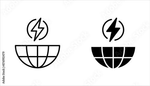 Electrical Earth Icon set, Earth Symbol sign design vector illustration on white background