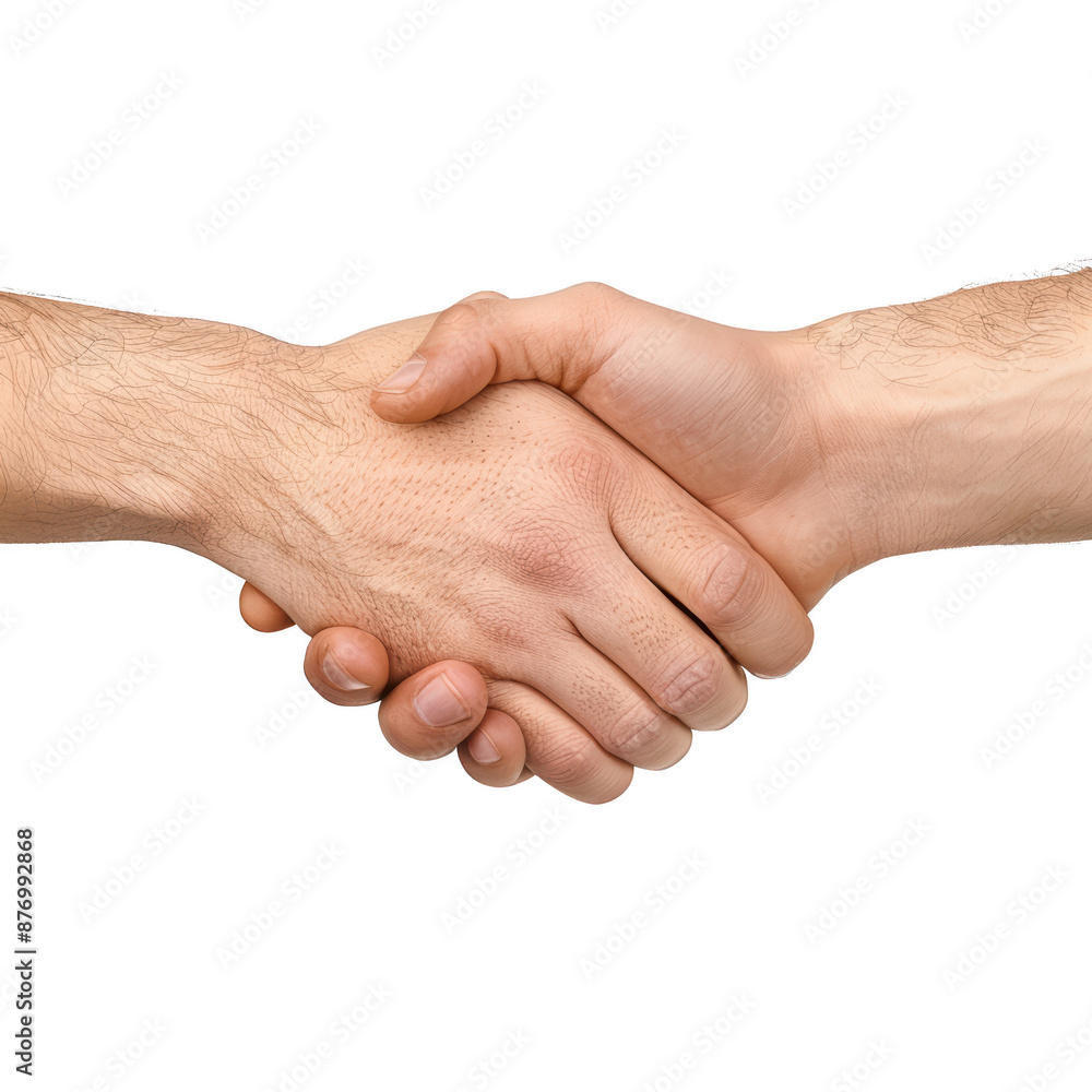 Close-up of a firm handshake between two hands, symbolizing agreement, cooperation, teamwork, and partnership on a white background. Close-up of a firm handshake between two hands, symbolizing agreement, cooperation, teamwork, and partnership on a white background.