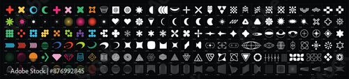 Design Elements - Abstract geometric and modern futuristic shapes, Suitable for posters, T-shirts, Banner, And Social Media Post - V1