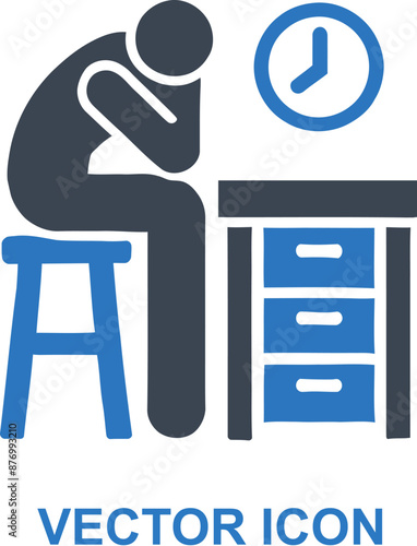 Tired at Desk Icon