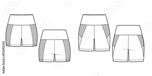 Girls Short Legging fashion flat sketch