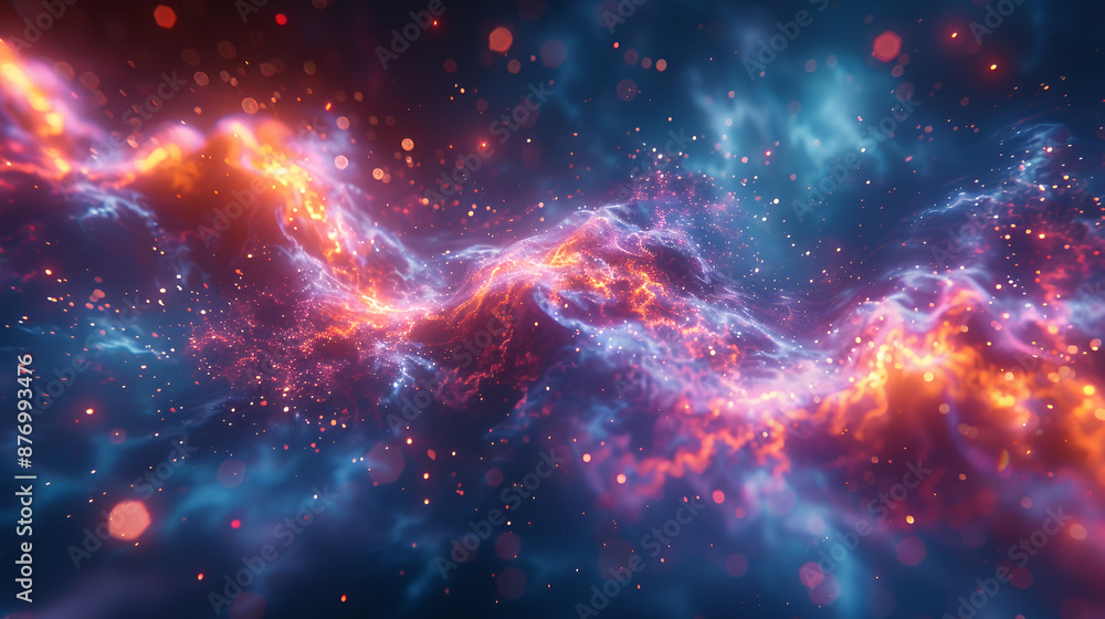 visualization of space, a colorful background with a lot of stars and galaxy visualization of space, a colorful background with a lot of stars and galaxy