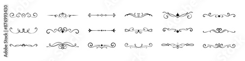 Divider set. Page border set. Chapter division. Isolated dividers vector sign.