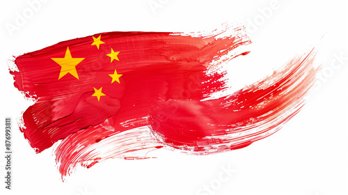brush paint stroke red of c...