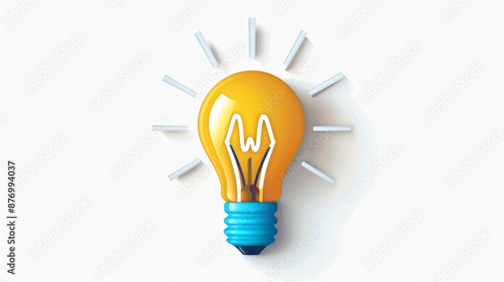 Bright lightbulb idea concept. A glowing lightbulb with a white background, representing innovation, creativity, and inspiration. Bright lightbulb idea concept. A glowing lightbulb with a white background, representing innovation, creativity, and inspiration.