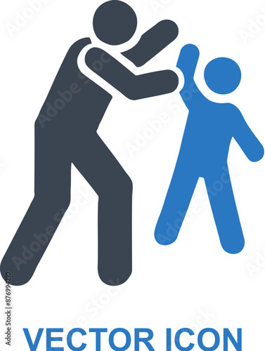 Person committing child abuse icon