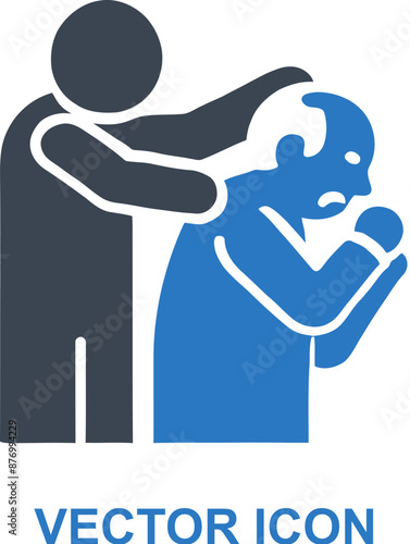Person abusing an elderly individual icon