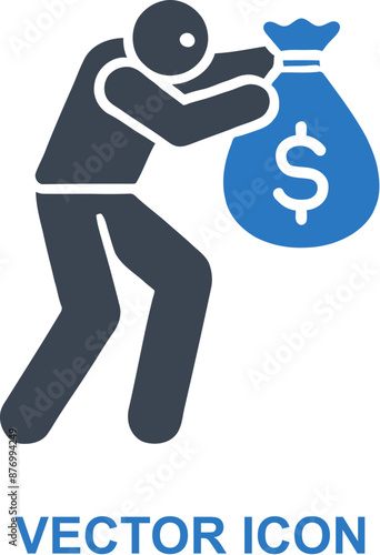 Person stealing or robbing property icon