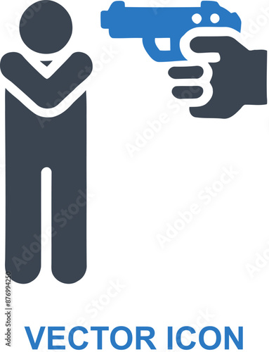 Person threatening with a weapon icon