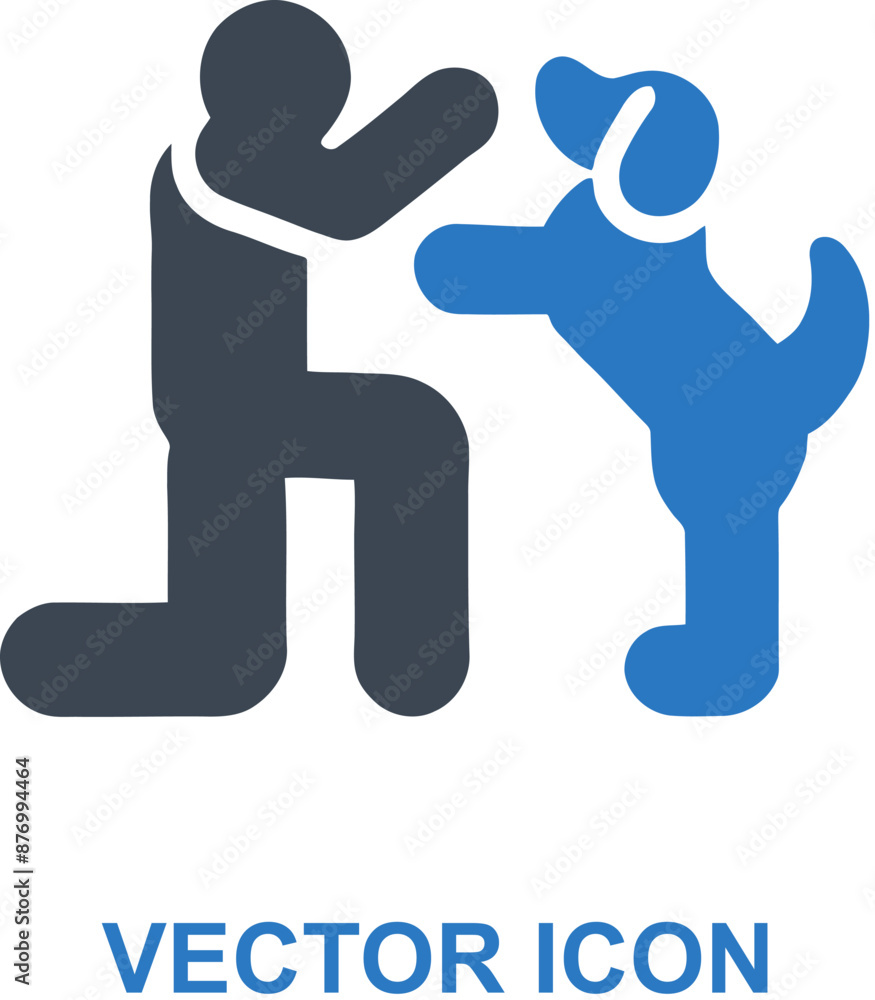 Person playing with their dog icon Person playing with their dog icon