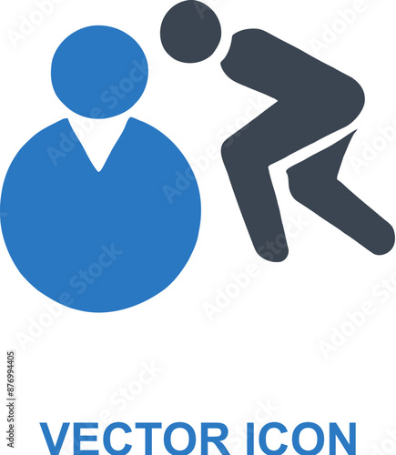 Person stalking another individual icon