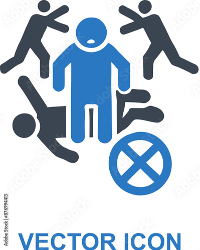 Person committing hate crimes icon