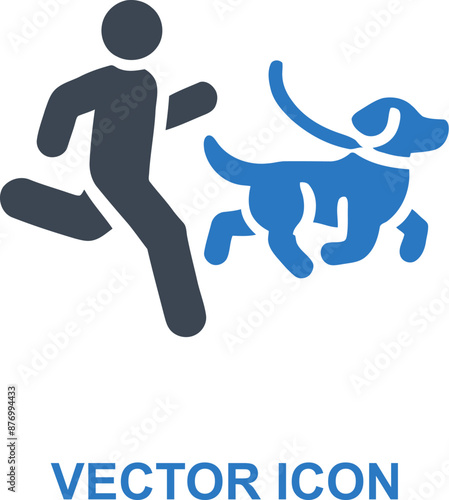 Person running with their dog icon