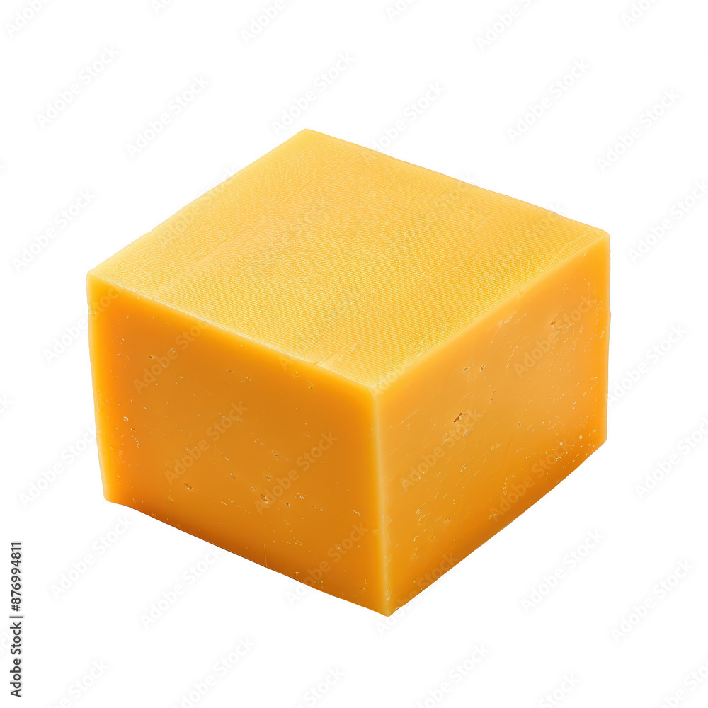 A block of yellow cheese isolated on a white background. A block of yellow cheese isolated on a white background.