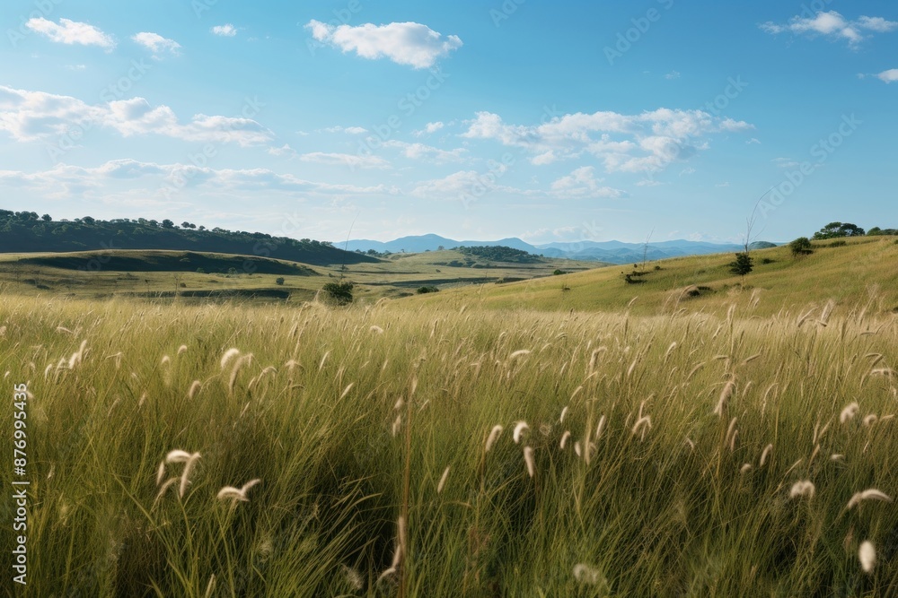 Obraz premium Grassland landscape outdoors horizon.