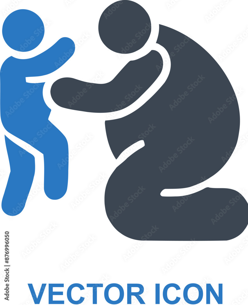 Overweight person playing with child icon Overweight person playing with child icon