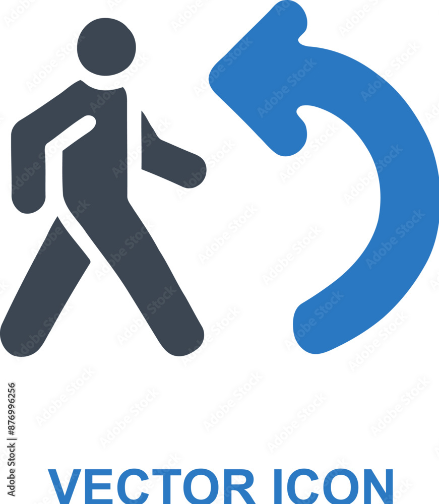 Pedestrian Detour Icon Pedestrian Detour Icon