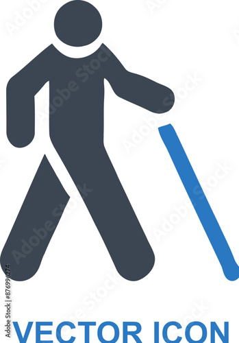 Blind Pedestrian Area Icon