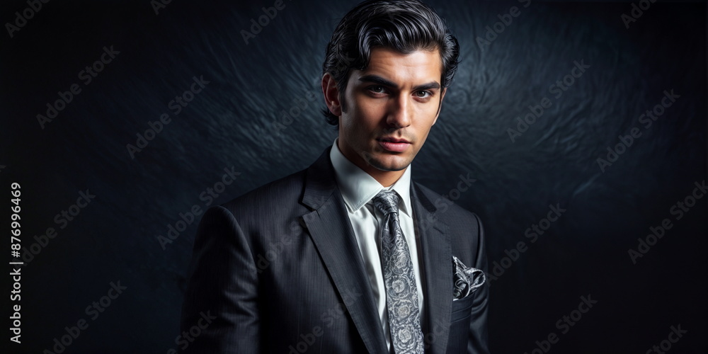 young man with dark hair and a serious expression, dressed in a suit and tie. young man with dark hair and a serious expression, dressed in a suit and tie.