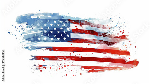 brush paint stroke of USA f...