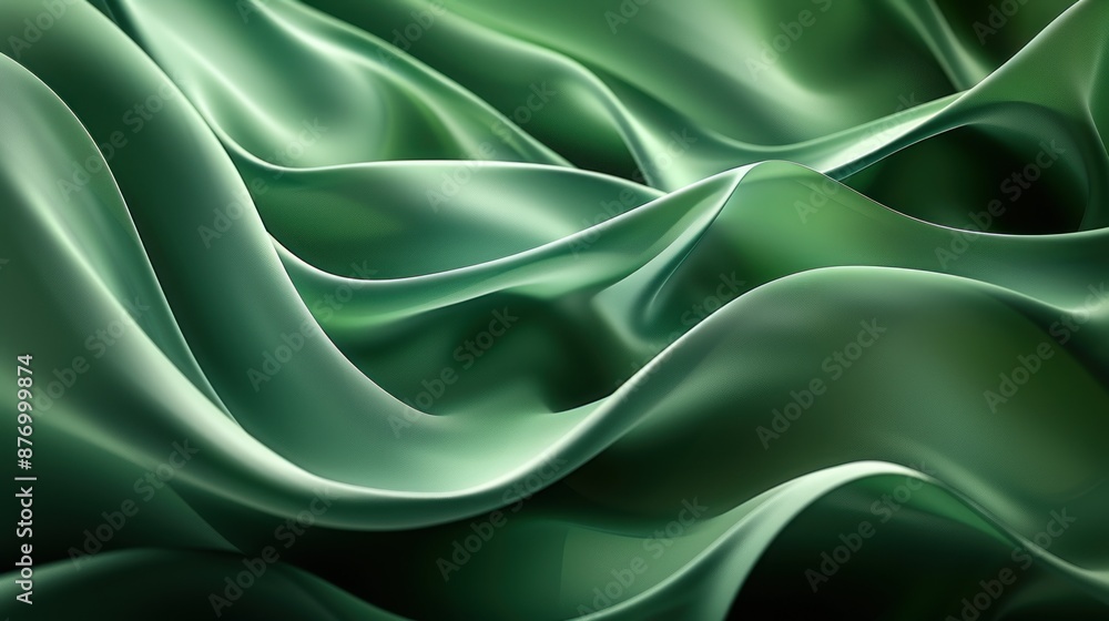 Abstract Green Fabric Waves Abstract Green Fabric Waves