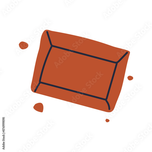 Chocolate pieces isolate on white background . Vector cartoon flat icon milk chocolate for your design .