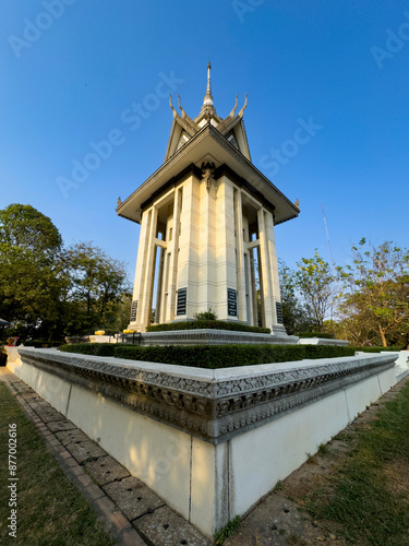 A building dedicated to those killed during the Khmer Rouge conflict at Choueng Ek, Phnom Pehn, Cambodia, Indochina, Southeast Asia, Asia photo