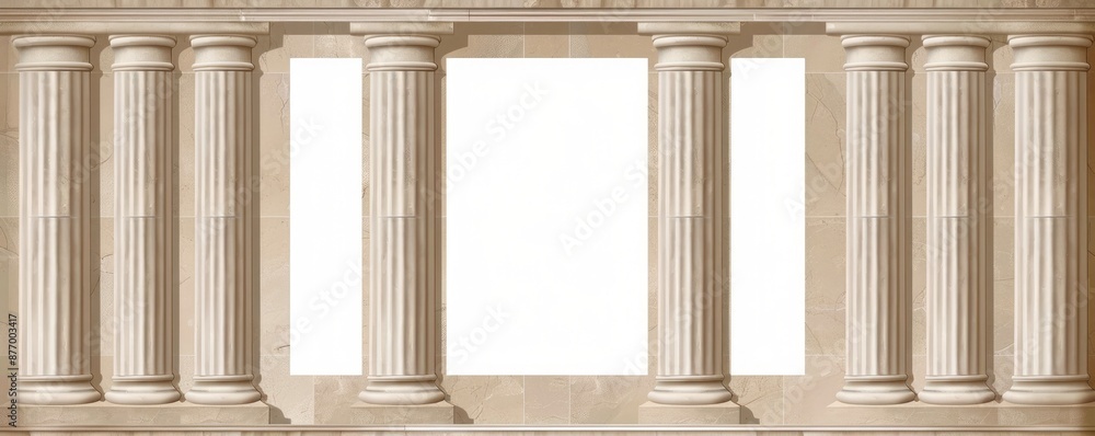 Classical Pillars and Blank Wall Classical Pillars and Blank Wall