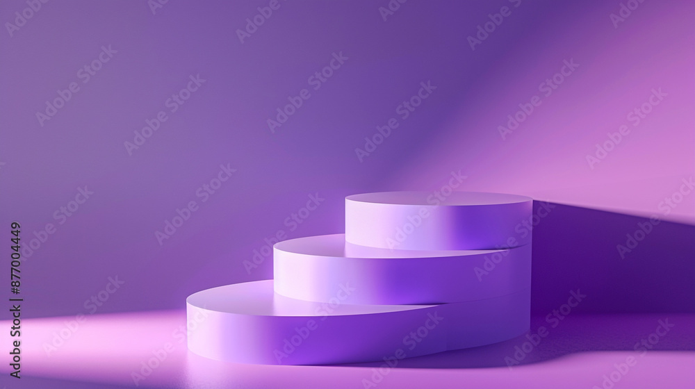 Minimal 3D render of a stepped cylinder on a solid periwinkle background Minimal 3D render of a stepped cylinder on a solid periwinkle background