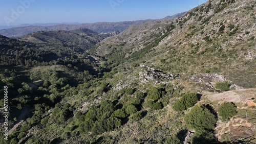 Aerial view of Gorge Sarakina Meskla, Crete, Greek Islands, Greece, Europe photo