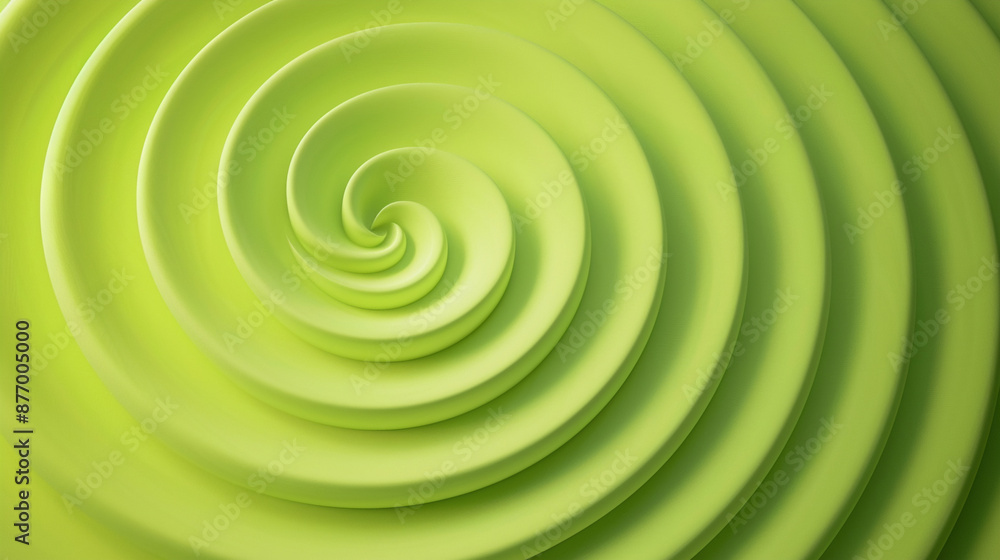 Obraz premium Minimal 3D rendering of concentric circles on a solid lime green background