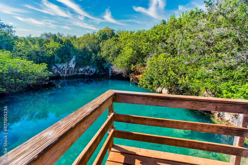 The Blue Hole, a popular destination for swimming, caving and cliff jumping, Blue Hole Park, Hamilton Parish, Bermuda, Atlantic, North America The Blue Hole, a popular destination for swimming, caving and cliff jumping, Blue Hole Park, Hamilton Parish, Bermuda, Atlantic, North America