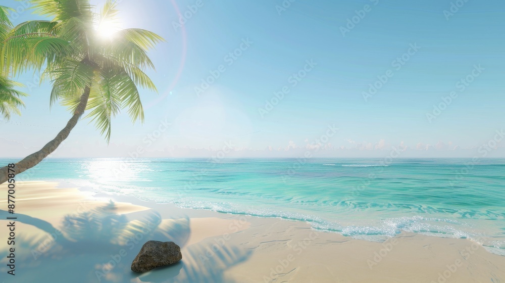 Obraz premium Paradise, exotic tropical sun, beach, sea, island for vacation travel