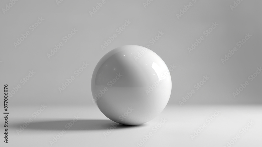 Minimalist 3D render of a smooth sphere on a solid light gray background Minimalist 3D render of a smooth sphere on a solid light gray background