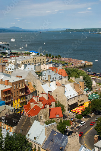 Petit Champlain neighbourhood on the Saint Lawrence bank, Quebec City, Quebec province, Canada, North America photo