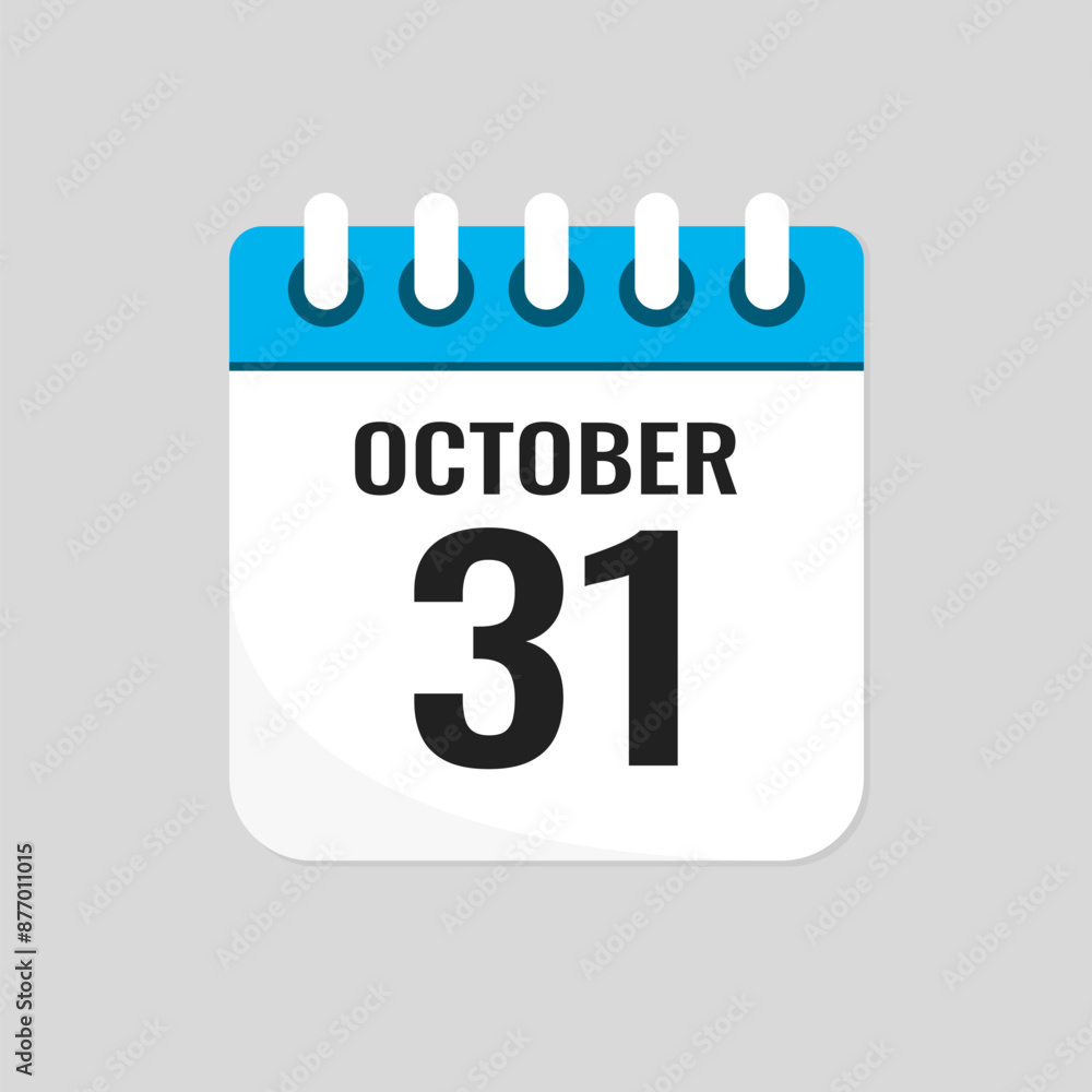 Icon page calendar day - 31 October Icon page calendar day - 31 October